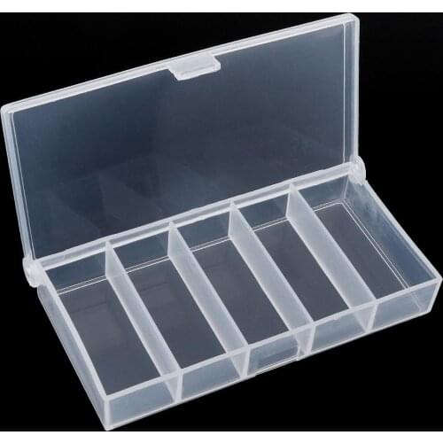 Portable 5 Grid Transparent Plastic Fishing Box for Fishing Lure Fishing hooks Accessories Connector Case Collection Tools