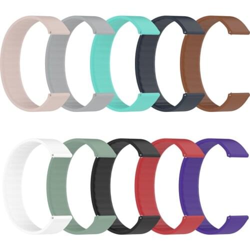 18mm 22mm 20mm Solo Loop Band For Samsung Galaxy Watch 3 41 45mm Gear S2 S3 Silica Gel Elastic Strap For Huawei GT 2 Amazfit Bip