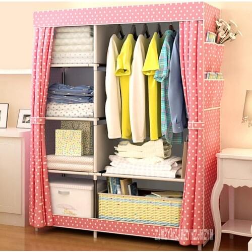 XK001 Cloth Closet Modern Wardrobe Thickened Storage Cabinet Non-Woven Fabrics Cloth Garderobe Simplicity Foldable Steel Pipe