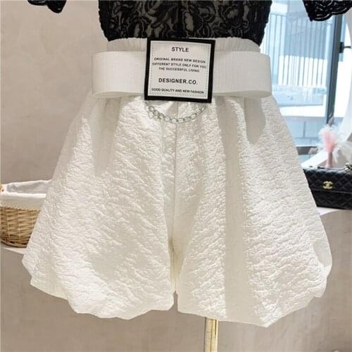 Fashion High Waist Ruffles Shorts Women Streetwear Bow Wide Leg Shorts Women Plus Size Loose Shorts 2021 Summer Short Femme