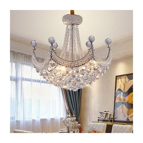 LED Modern Chandeliers American Silver Gold K9 Crystal Chandelier Lights Fixture Hall Foyer Bed Living Room Home Indoor Lighting