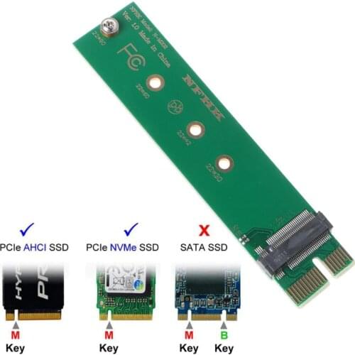 PCIe PCI-E 3.0 1x x1 to NGFF M-key M key M.2 NVME AHCI SSD Vertical Adapter Card Converter for XP941 SM951 PM951 960 EVO SSD