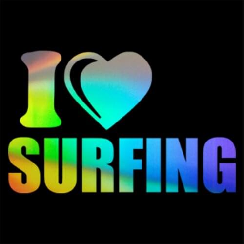 I Love Surfing Wall Glass Door Window Home Car Sticker Laptop Auto Truck Vinyl
