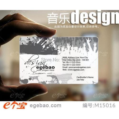 Customized business card printing Plastic transparent /White ink PVC Business Card one faced printing 500 Pcs/lot NO.2205