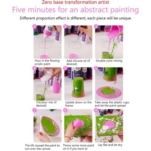 W3JD 60ML Pigment Acrylic Paint Pouring Medium Silicone Oil for artist DIY Art Supplies