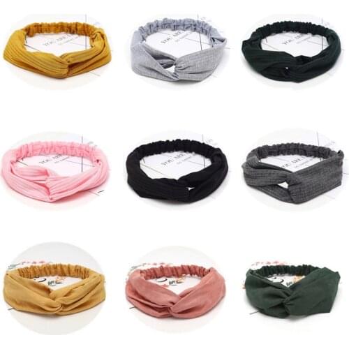 Summer Headband for Women Cross Knot Elastic Hair Bands Vintage Soft Solid Hairband Fashion Headwear Girls Hair Accessories