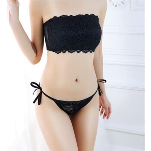 1PC Fashion Three Hook-and-eye Underwear Women Stretch Sexy Lace Bra Push Up Wire Free Padded Strapless Seamless Tube Bra