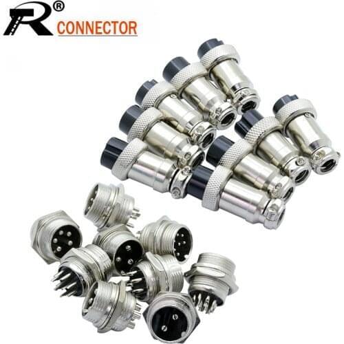 100pcs/lot GX16 Aviation Plug Jack Male & Female 2 3 4 5 6 7 8 9 10Pin 16mm L70-78 Circular Socket Panel XLR Wire Connector