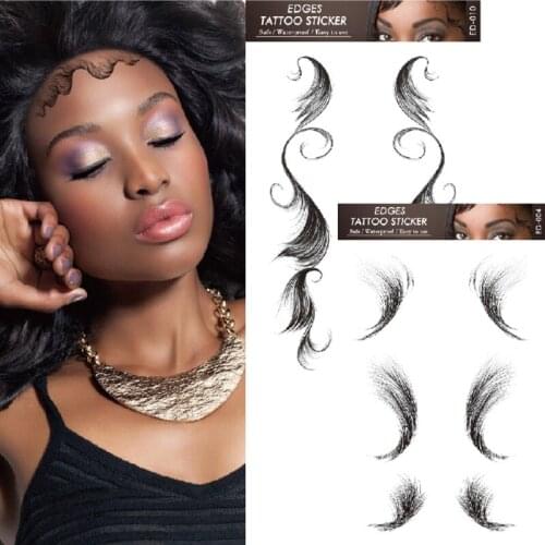 11 Styles Hairline Tattoo Stickers DIY Hairstyling Temporary Tattoo Baby Hair Stickers Tattooing Template Waterproof