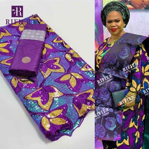 2.5+2.5 Yards Unique French Net Lace Modern Nigerian Ghana Sequins Mesh Tulle Fabric Traditional Wedding Bazin Riche Lace Fabric