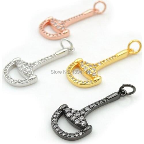 26*11*3mm Micro Pave Clear CZ Pendulum Charms Fit For Men And Women Making Bracelets Or Necklaces Jewelry