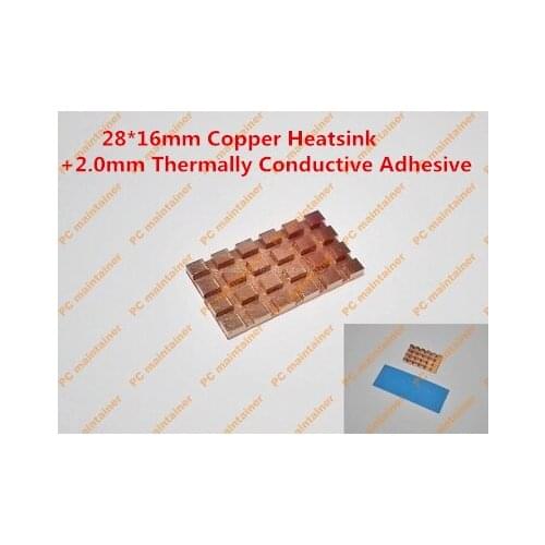 28*16mm Copper Heatsink+2.0mm Thermally Conductive Adhesive Copper MINI PCI-E Interface laptop Wireless Network Card HeatSink