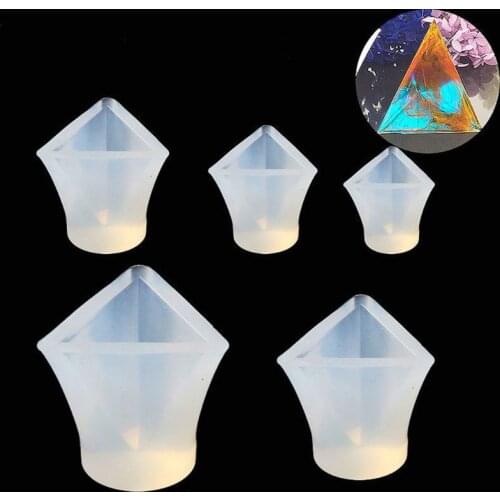 5 pcs triangular silicone mold, Cone Epoxy Resin Molds, Resin Stone Pendulum Crystal Column Pendant Silicone UV Resin Mold Jewel