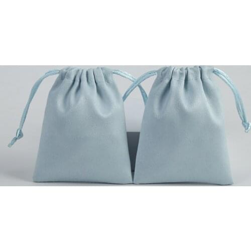 50pcs Flannel Drawstring Packing Jewelry Packaging Display Luxury Velvet Suede Pouches Gift Bags Can Personalized