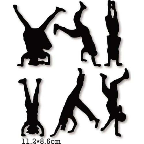 6 Pcs Dancing Boy Hip-Hop 2020 New Metal Cutting Dies Stencil Scrapbooking Photo Album Card Paper Embossing Craft DIY Die Cut