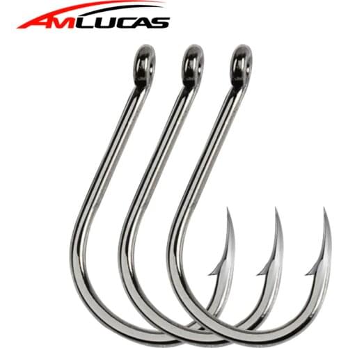 Amlucas 30pcs High Carbon Steel 2#-13# Carp Fishing Hooks in Fly Fishhooks Jig Big Barbed Hook Pesca Fishing Accessories We1105