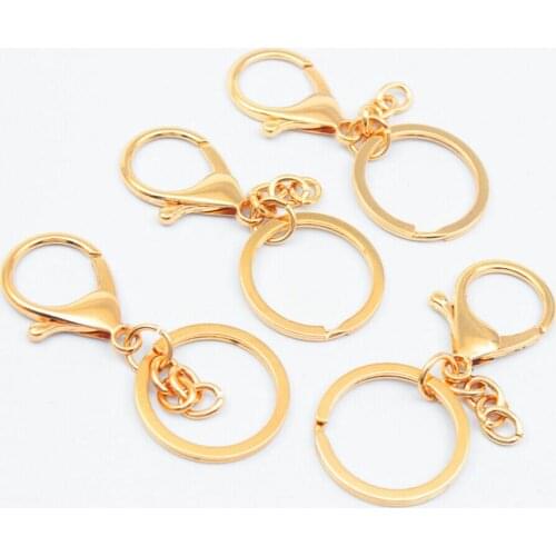 FREE SHIPPING BY DHL 400pcs/lot Wholesale Cheap Keychain Accessories DIY Metal Keyrings with Lobster Claw