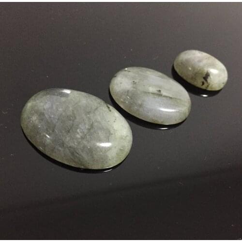 1pc Flat Back No Hole Beads Oval Naural Labradorite Stone Cabochon Jewelry Accessories Cabochons DIY Making for Ring Pendants