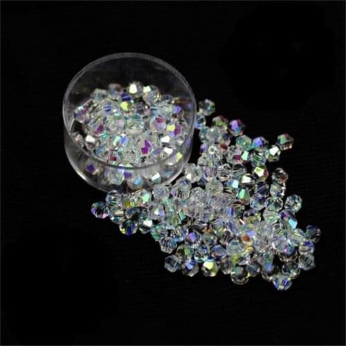 MHS.SUN 3MM-8MM Crystal AB Bicone Loose Spacer Beads Glass Crystal Faceted Bead for Jewelry making diy hand craft