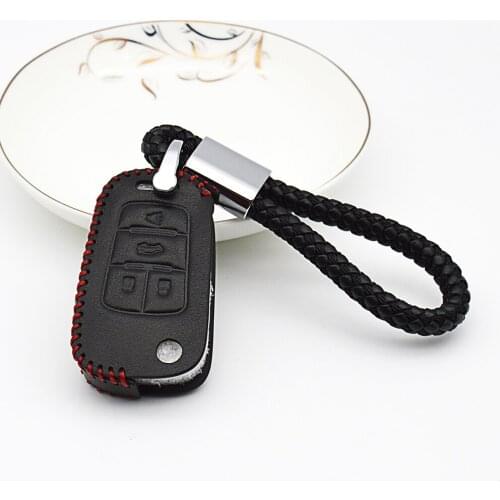 For Chevrolet Cruze 2011 Aveo Captiva Spark Lacetti Orlando Sonic Car Key Fob Cover Case Genuine Leather Key Ring Protect Holder