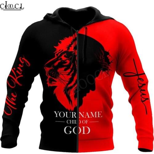 CLOOCL Christian Jesus Catholic DIY Customize Name Zipper Hoodie Men Women 3D Print Casual Long Sleeve Coat Drop Shipping