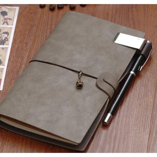 1pcs Pen Loop For Notebook Retro Leather Journal Notebook Pencil Holder Bookmark With Metal Clip Office School Supplies