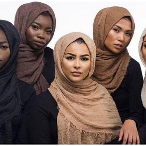 DHL or fedex 50pcs/lot Wholesale Price Women Crinkle Hijab Scarf Soft Cotton Headscarf Shawls And Wraps