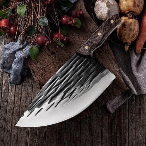 EVERRICH 8.5 inch bone chopping knife kitchen knife chicken wing wood forging sharp slicing knife cooking knife