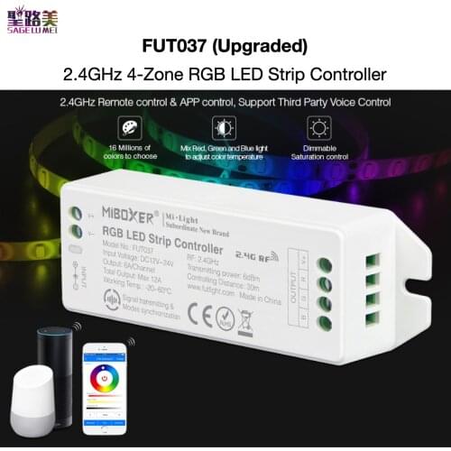 FUT037 (Upgraded) 2.4GHz RGB LED Strip Controller Smartphone APP / 2.4GHz RF / Third Party Voice Control MiBOXER Mi-Light