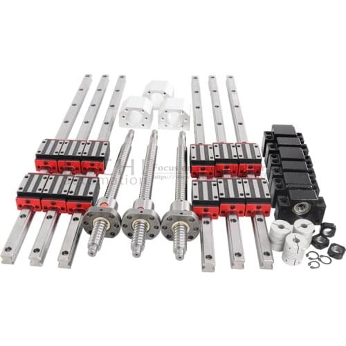 HGR25 any length+1 SET SFU2505 ball screw+BK20/BF20+DSG17*14MM+Coup Linear guide Shaft Length Optical
