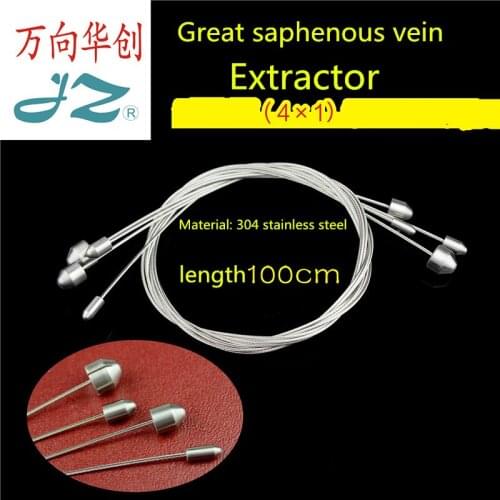 Jz surgical Instrument 304 stainless steel Medical Great Saphenous Vein Stripper round Double head Steel Wire Ion stripping vena