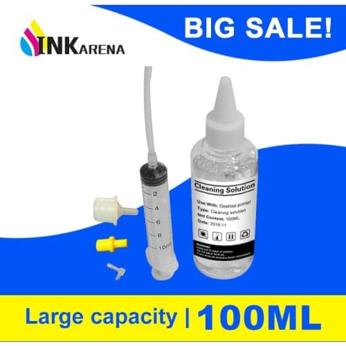 INKARENA 100ml Bottle Printhead Flush System Cleaning Liquid for HP Dye ink clean liquid Fluid tool For hp Inkjet Printer