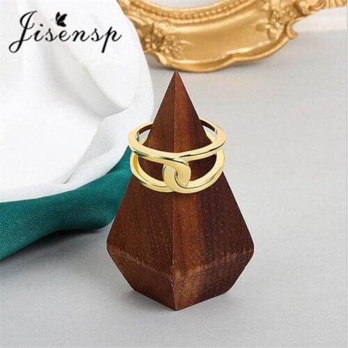 Jisensp Punk Ring Gifts for Women 2021 New Design Lock Chain Shape Rings Fashion Cocktail Rings Contracted Mens Jewelry