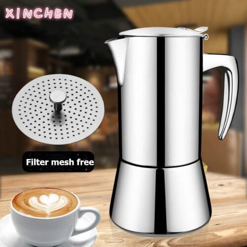 Geyser Coffee Maker Induction Cooker 300ML 304 Stainless Steel Espresso Coffee Maker Coffee Pot Moka Pot Italian Coffee Machine