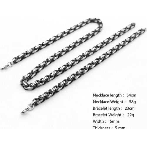 Necklace and Bracelet Jewelry Sets 316l Stainless Steel Mens Chain Heavy Metal Punk stainless steel jewelry