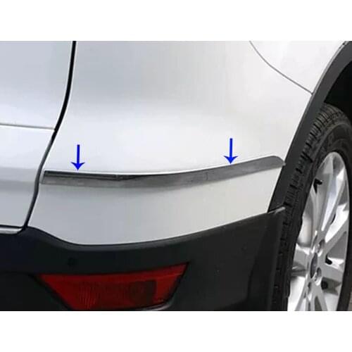 Car Body Rear Back Bumper Corner Protection Trim Frame Edge Board ABS Chrome Hoods 2pcs For Ford Kuga Escape 2017 2018 2019 2020