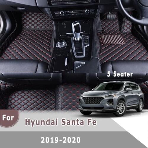 RHD Carpets For Hyundai Santa Fe 2020 2019 5 seats Car Floor Mats Auto Interiors Covers Accessories Custom Leather Foot Pads