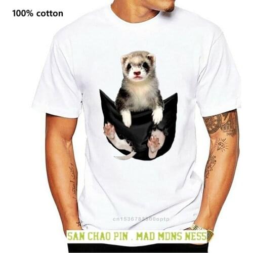 Men T Shirt Ferret pig pocket Ladies T-Shirt Women T-Shirt