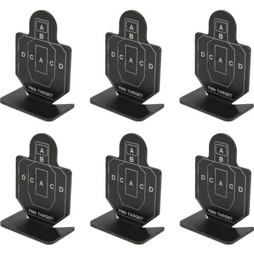 6Pcs Shooting Target Airsoft Metal Shooting Target Set Arrow Shooting Practice Board Small Person Shape Black Target