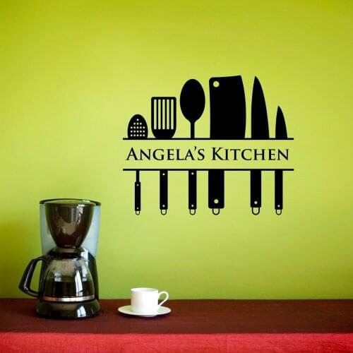 Kitchen Wall Decal Chef Vinyl Wall Decal Personalized Name Kitchen Home Art Custom Name Removable Interior Modern Sticker SYY779