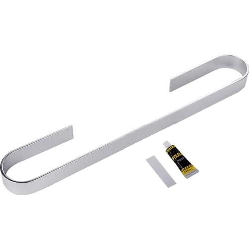 25/45cm Aluminium Alloy Bathroom Wall Mounted Towel Rail Holder Shelf Storage Rack Adhesive Single Towel Rails Bar Black Silver