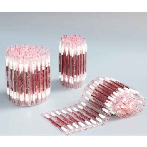 20Pcs Disposable Medical Iodine Cotton Stick Swab Home Disinfection Emergency Double Head Wood Buds Tips Nose Ears Cleaning