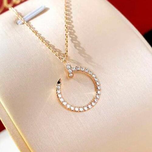 100% Sterling Silver 925 Engagement Necklace For Women Charm 18k Rose Gold Plated Necklace Wedding Party Fine Jewelry Dropship