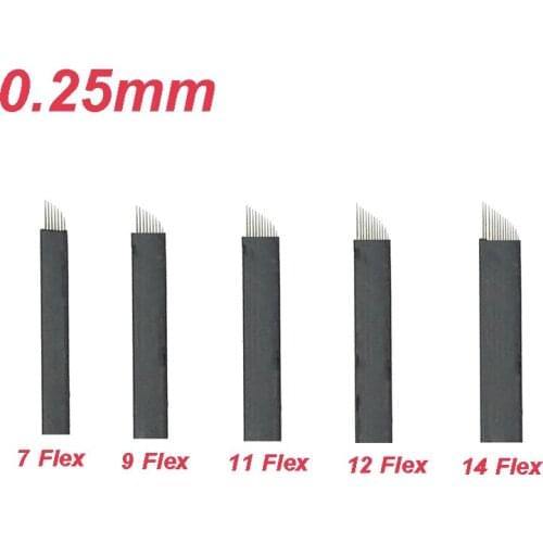 Lamina Agulhas Tebori 7/9/11/12/14 Flex Tattoo Needle Microblading Needles Blade for Permanent Makeup Eyebrow Manual Eyebrow Pen