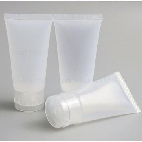30 pcs 50g 100g Frost Clear /Frost Plastic PET Soft Tube 50/100ml Refillable Cosmetics Cream Lotion Squeeze Empty Bottle