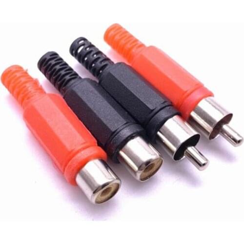 RCA Male female Jack Connector Plastic adapter Solder Audio Video AV Plug Handle Plugs Channel Dual welding Tool DIY