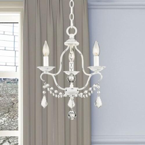 European style wrought iron retro homestay simple crystal small chandelier dining hall corridor porch bedroom