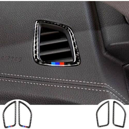 RRX For bmw F20F21 Carbon Fiber Interior air conditioning vent Outlet Trim Cover Car Styling 3D Stickers 1.2 series Accessories