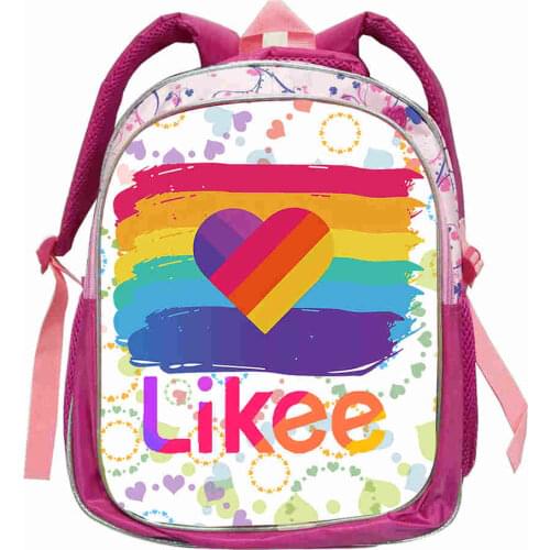 Russia "LIKEE 1 (Like Video)" Backpack Women Likee Bag 3D Printed Softback Bookbag Single Zipper 12/16 Inch School Bags Hot Sale