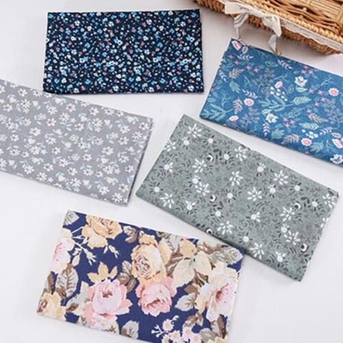 5Pcs/Set Vintage Small Floral Fabrics Cotton Sewing Fabric DIY Dress Handmade Bag Patchwork Fabrics For Sewing Cloth 25X25cm